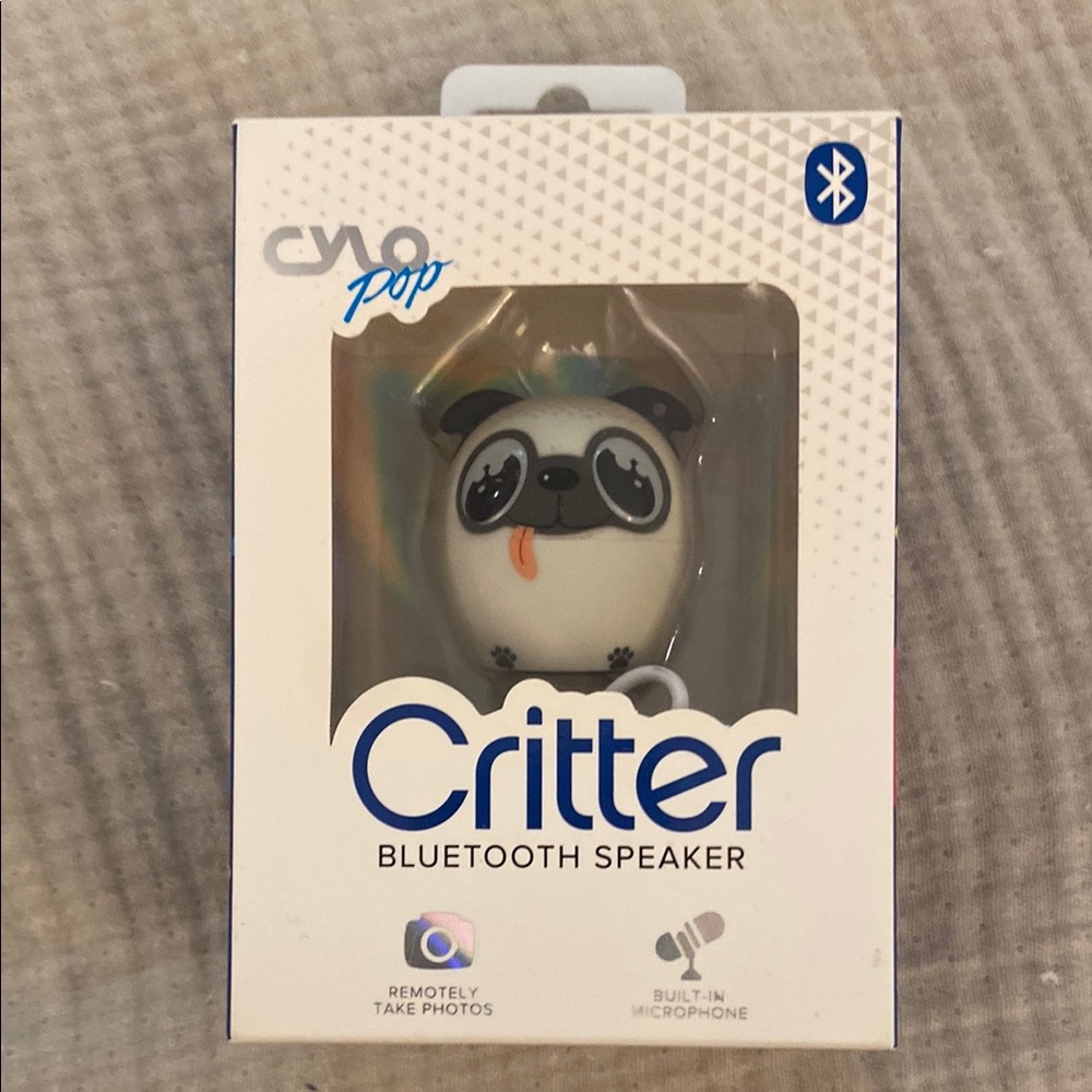 Pop Critter Cute Dog Bluetooth Speaker - Black and White NEW